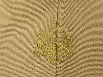 平和屋本店●極上　人間国宝　福田喜三郎　訪問着　刺繍　葡萄唐草文　暈し染め　飴色地　金糸　逸品　DZAB6753kh6