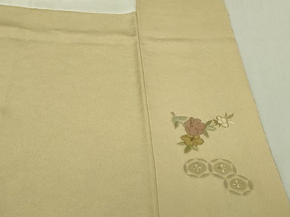平和屋本店●極上　中国三大刺繍 スワトウ刺繍 汕頭刺繍 蘇州刺繍 訪問着 正倉院草花文 濃い蒸栗色地　暈し染め　金糸　逸品　DZAB6754kh6