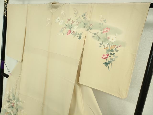 平和屋本店●極上　本加賀友禅作家　成竹登茂男　訪問着　枝花　砥粉色地　暈し染め　逸品　DZAB6755kh6