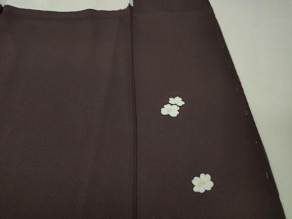 平和屋本店●極上　訪問着　駒刺繍　雪輪　枝花文　似せ紫色地　暈し染め　金彩　ロング丈　逸品　未使用　DZAB6757kh6