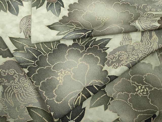 平和屋本店●極上　小紋　唐獅子　牡丹　逸品　DZAB6759kh6