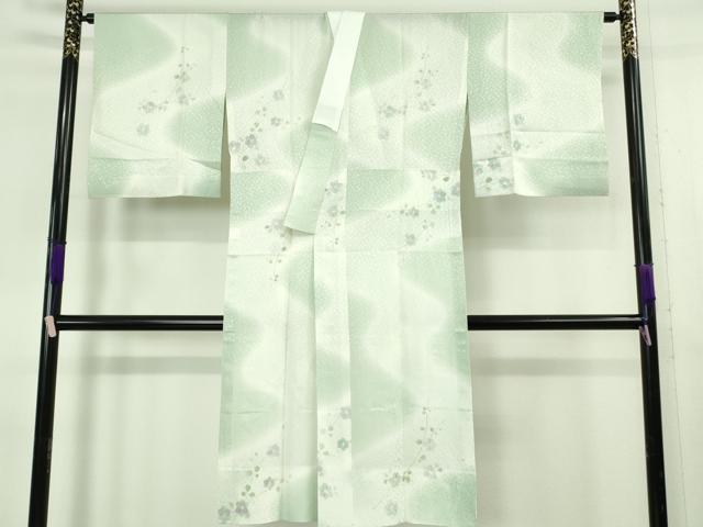 平和屋本店●極上　久保田一竹 幻の辻が花　訪問着・長襦袢セット　勿忘草色地　暈し染め　銀通し地　反端付き ロング丈 逸品　DZAB6762kh6