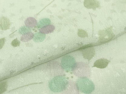 平和屋本店●極上　久保田一竹 幻の辻が花　訪問着・長襦袢セット　勿忘草色地　暈し染め　銀通し地　反端付き ロング丈 逸品　DZAB6762kh6