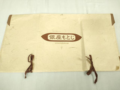 平和屋着物●銀座もとじ　長襦袢　無双仕立て　枝垂れ柳地紋　象牙色地　たとう紙付き　逸品　未使用　DZAB6763kh6