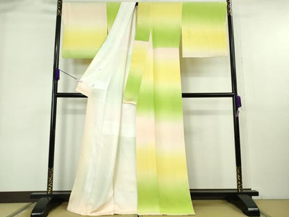平和屋本店●極上　銀座もとじ　小紋　暈し染め　たとう紙付き　逸品　DZAB6764kh6