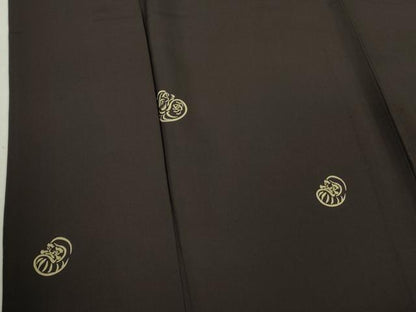 平和屋本店▽極上　男性　小紋　単衣　達磨　ダルマ　黒紅色地　逸品　DZAB6775kh6