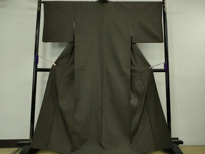 平和屋本店●極上　山下八百子　本場黄八丈　黒八丈　紬　市松綾織　逸品　DZAB6776kh6
