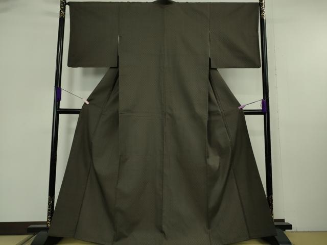 平和屋本店●極上　山下八百子　本場黄八丈　黒八丈　紬　市松綾織　逸品　DZAB6776kh6