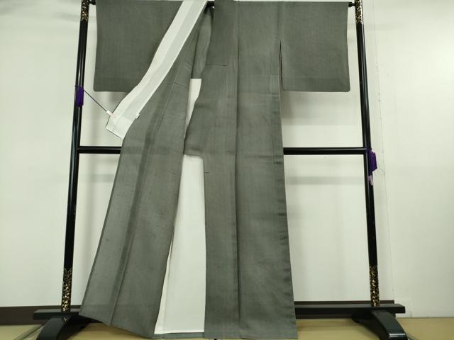 平和屋本店＊希少　夏物　銀座もとじ　紗紬　倭文　俵屋宗観　藍墨茶色　証紙・反端付き　逸品　DZAB6779kh6
