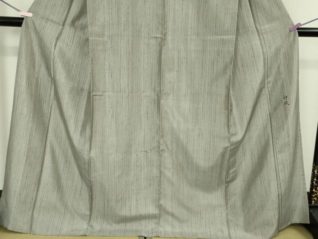 平和屋本店▽極上　五代目・諏訪好風　紬　単衣　好風五十彩　染め人織り人　薄墨色　やまと誂製　証紙付き　逸品　DZAB6785kh6