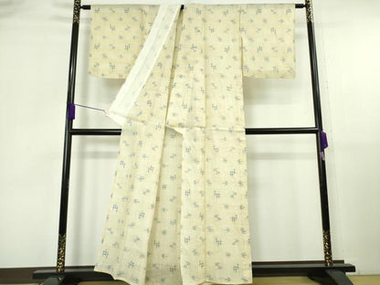 平和屋本店＊極上　夏物　沖縄県無形文化財指定　本場八重山上布　麻　絣絵　逸品　DZAB6786kh6