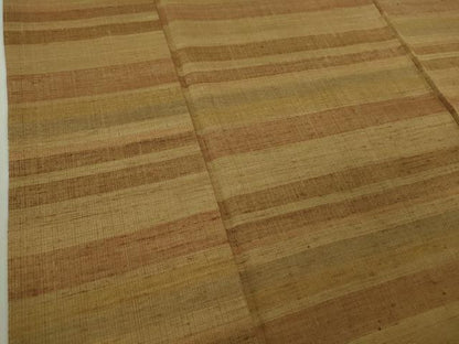 平和屋本店●極上　郡上紬　草木染　横段文　逸品　DZAB6788kh6