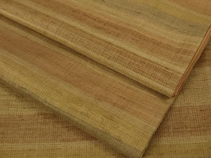 平和屋本店●極上　郡上紬　草木染　横段文　逸品　DZAB6788kh6