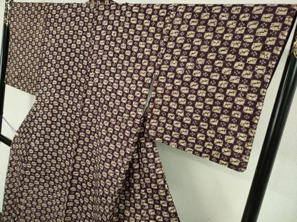 平和屋本店●極上　岩手の匠　草紫堂　南部絞り　紫根染　紬　正絹　逸品　DZAB6793kh6