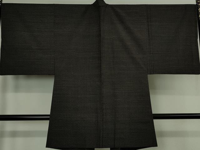 平和屋本店●極上　男性　国指定重要無形文化財　本場久米島紬　手織　アンサンブル　長羽織　大丸扱い　逸品　DZAB6803kh6