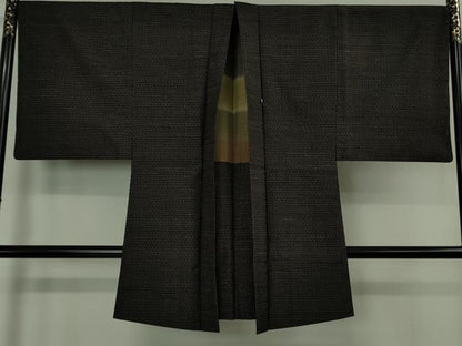 平和屋本店●極上　男性　国指定重要無形文化財　本場久米島紬　手織　アンサンブル　長羽織　大丸扱い　逸品　DZAB6803kh6