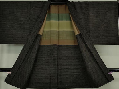 平和屋本店●極上　男性　国指定重要無形文化財　本場久米島紬　手織　アンサンブル　長羽織　大丸扱い　逸品　DZAB6803kh6