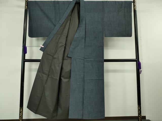 平和屋本店●極上　男性　本場結城紬　重要無形文化財　アンサンブル　奥順謹製　長羽織　羽裏・龍　証紙付き　逸品　DZAB6807kh6