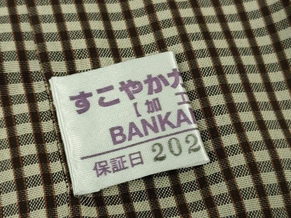 平和屋着物∞極上　BANKANわものや　道中着　リバーシブル　紗袷　スリーシーズン　塵除け　ロング丈　格子　暈し染め　逸品　DZAB6810kh6