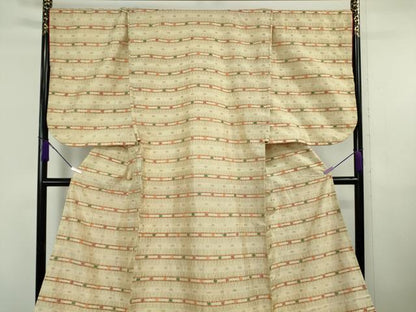 平和屋本店●希少　お引きずり・お引き摺り・訪問着　舞妓　芸妓　芸者　衣装　お召地　花鳥横段文　逸品　DZAB6812kh6