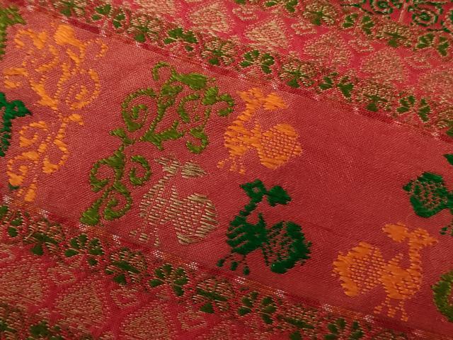 平和屋本店●希少　お引きずり・お引き摺り・訪問着　舞妓　芸妓　芸者　衣装　お召地　花鳥横段文　逸品　DZAB6812kh6