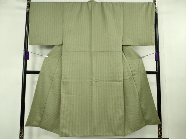 平和屋着物●極上　男性　洗える最高級着物　＜英＞はなぶさ謹製　小紋　笹竹　縞　逸品　DZAB6822kh6