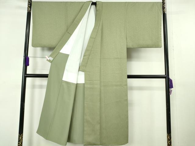 平和屋着物○極上 男性 洗える最高級着物 ＜英＞はなぶさ謹製 小紋 笹竹 縞