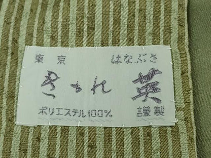 平和屋着物●極上　男性　洗える最高級着物　＜英＞はなぶさ謹製　小紋　笹竹　縞　逸品　DZAB6822kh6