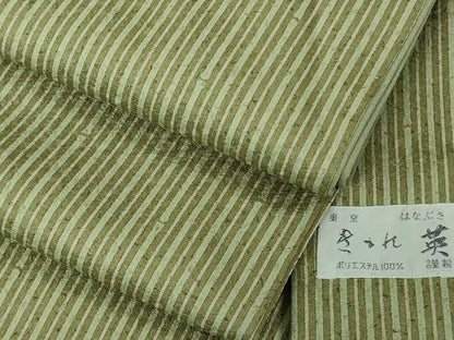 平和屋着物●極上　男性　洗える最高級着物　＜英＞はなぶさ謹製　小紋　笹竹　縞　逸品　DZAB6822kh6