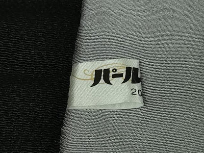 平和屋本店●極上　男性　訪問着　キングサイズ　作家物　樹林　紅葉　黒地　金彩　鬼しぼ縮緬　逸品　DZAB6823kh6