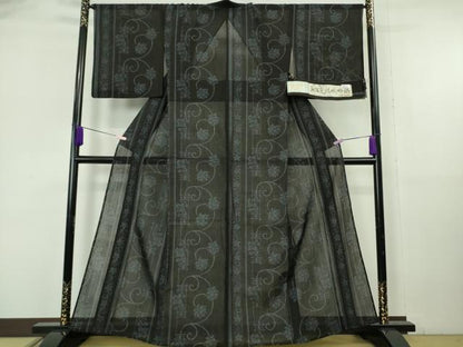 平和屋着物＊極上 夏物 越後夏結城物語 伝統工芸士 白川貞夫 結城紬 夏結城 100亀甲 飛び亀甲柄 白新染織謹製 証紙付き　逸品　DZAB6829kh6