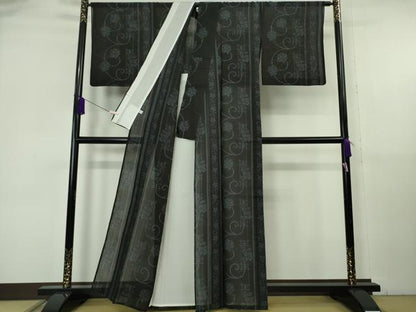平和屋着物＊極上 夏物 越後夏結城物語 伝統工芸士 白川貞夫 結城紬 夏結城 100亀甲 飛び亀甲柄 白新染織謹製 証紙付き　逸品　DZAB6829kh6