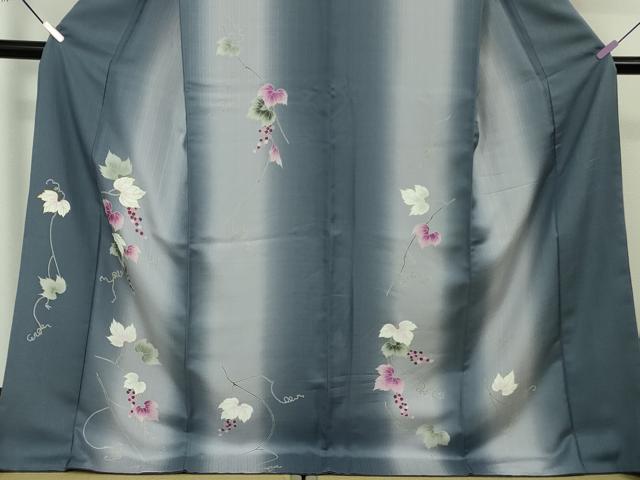 平和屋本店●極上　訪問着　リバーシブル　葡萄蔦の葉　暈し染め　金彩　やまと誂製　ロング丈　逸品　DZAB6835kh6