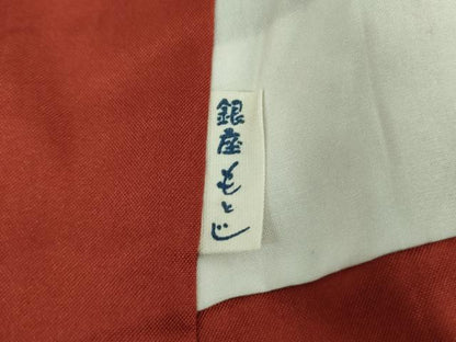 平和屋本店●極上　銀座もとじ　小紋　紬地　雪輪重ね　黒地　たとう紙付き　逸品　DZAB6837kh6