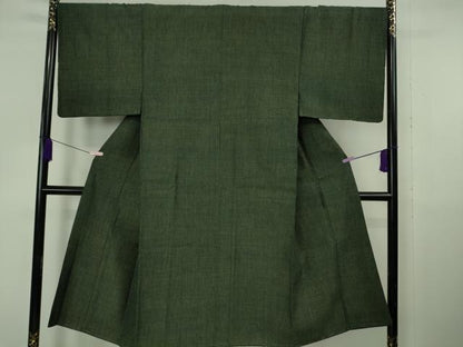 平和屋本店●極上　男性　本場結城紬 重要無形文化財 杢 アンサンブル　仙斉茶色　長羽織　羽裏・虎　反端付き　逸品　未使用　DZAB6839kh6