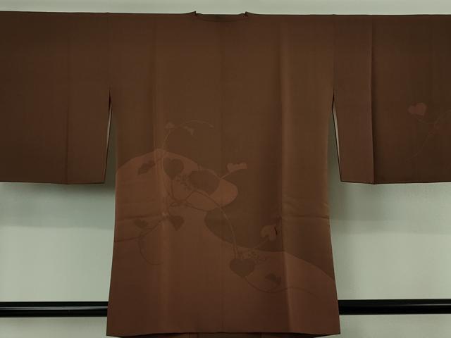 平和屋着物∞極上　道行コート　刺繍　蔦の葉　ゑり善扱い　反端付き　逸品　DZAB6841kh6