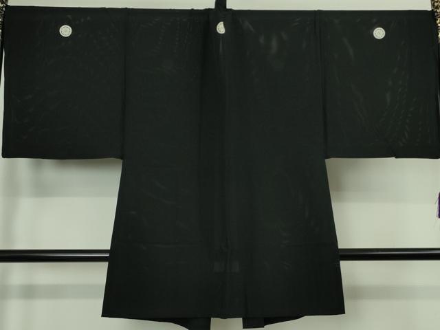 平和屋本店＊希少　夏物　男性　黒紋付　長羽織セット　キングサイズ　絽　逸品　DZAB6845kh6