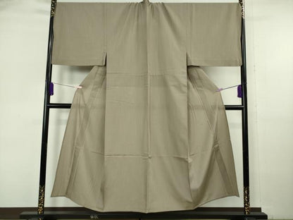平和屋本店＊極上 夏物 男性 紗紬 キングサイズ 縞 生壁色地 逸品 DZAB6849kh6