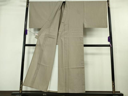 平和屋本店＊極上 夏物 男性 紗紬 キングサイズ 縞 生壁色地 逸品 DZAB6849kh6