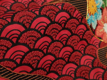 平和屋本店●極上　中国三大刺繍 相良刺繍 色打掛 お引きずり 和装 婚礼 結婚式 花嫁　駒刺繍　束ね熨斗鳳凰花車　金糸　逸品　DZAB6850kh6