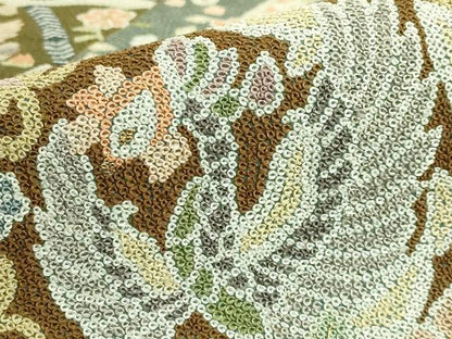 平和屋本店●最高級　中国三大刺繍　総相良刺繍　総刺繍　袋帯　200万粒　総詰　切嵌花鳥文　金糸　逸品　DZAB6851kh6