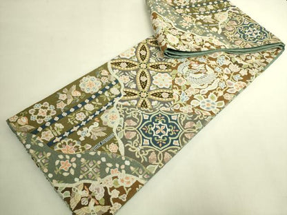 平和屋本店●最高級　中国三大刺繍　総相良刺繍　総刺繍　袋帯　200万粒　総詰　切嵌花鳥文　金糸　逸品　DZAB6851kh6