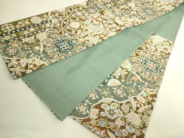 平和屋本店●最高級　中国三大刺繍　総相良刺繍　総刺繍　袋帯　200万粒　総詰　切嵌花鳥文　金糸　逸品　DZAB6851kh6
