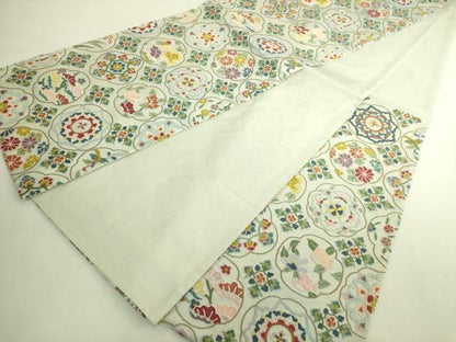 平和屋本店●極上　中国三大刺繍　相良刺繍　総刺繍　袋帯　正倉院花文　逸品　DZAB6859kh6