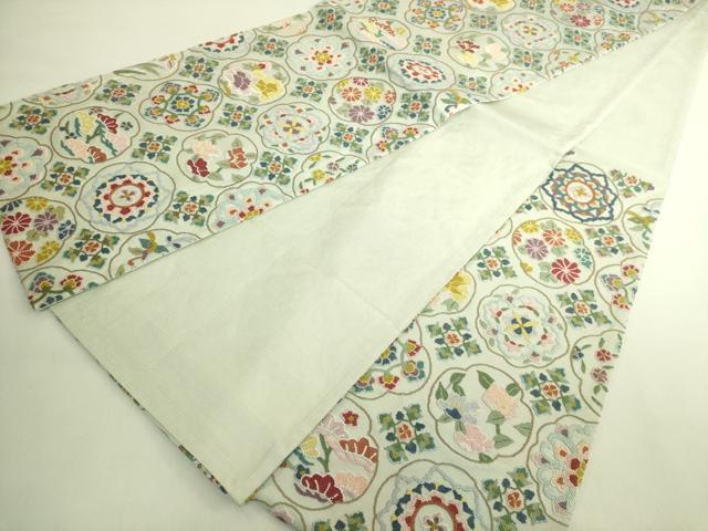 平和屋本店●極上　中国三大刺繍　相良刺繍　総刺繍　袋帯　正倉院花文　逸品　DZAB6859kh6