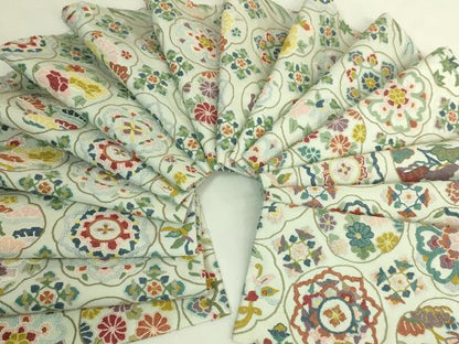 平和屋本店●極上　中国三大刺繍　相良刺繍　総刺繍　袋帯　正倉院花文　逸品　DZAB6859kh6