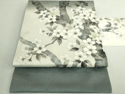 平和屋本店●極上　洛楽人工房　九寸名古屋帯　観桜　金彩　反端付き　逸品　DZAB6869kh6