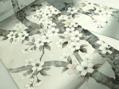 平和屋本店●極上　洛楽人工房　九寸名古屋帯　観桜　金彩　反端付き　逸品　DZAB6869kh6