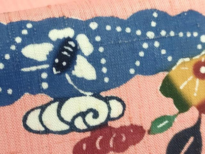 平和屋着物●極上　染工房まきや　真喜屋均　九寸名古屋帯　紬地　花蝶文　宍色地　逸品　DZAB6870kh6