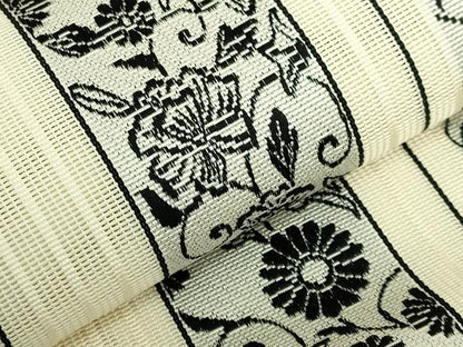 平和屋着物＊極上　夏物　本場筑前博多織　八寸名古屋帯　紗間道　花唐草　さが美扱い　逸品　DZAB6871kh6